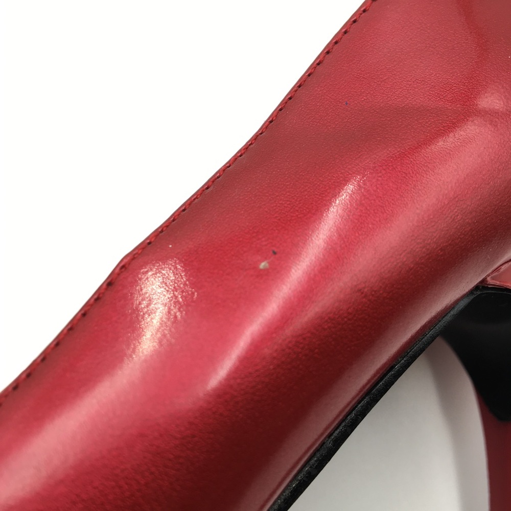 Vintage 4” Deep Red Fredericks of Hollywood Faux Leather Stilettos Size 10 👠🔥 - Picture 15 of 16